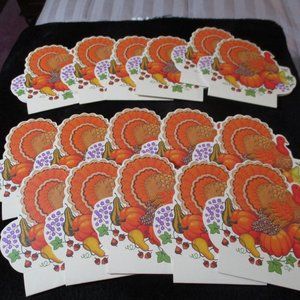 Lot of 16 Vintage Turkey Place Cards by AGC, Inc. NEW